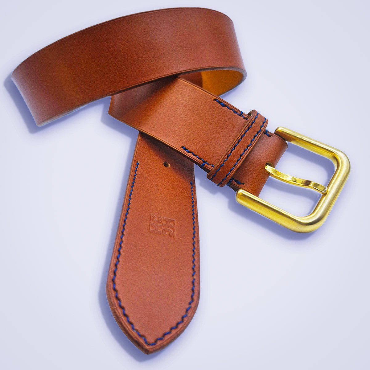 Ceinture en cuir camel au tannage végétal - MOUN CREATION Artisan maroquinier