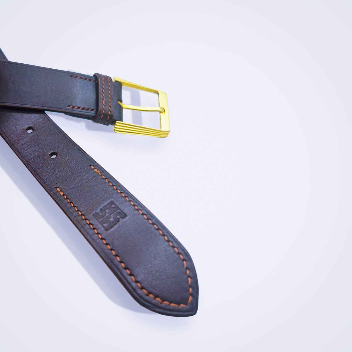 Ceinture en cuir chocolat au tannage végétal - MOUN CREATION Artisan maroquinier