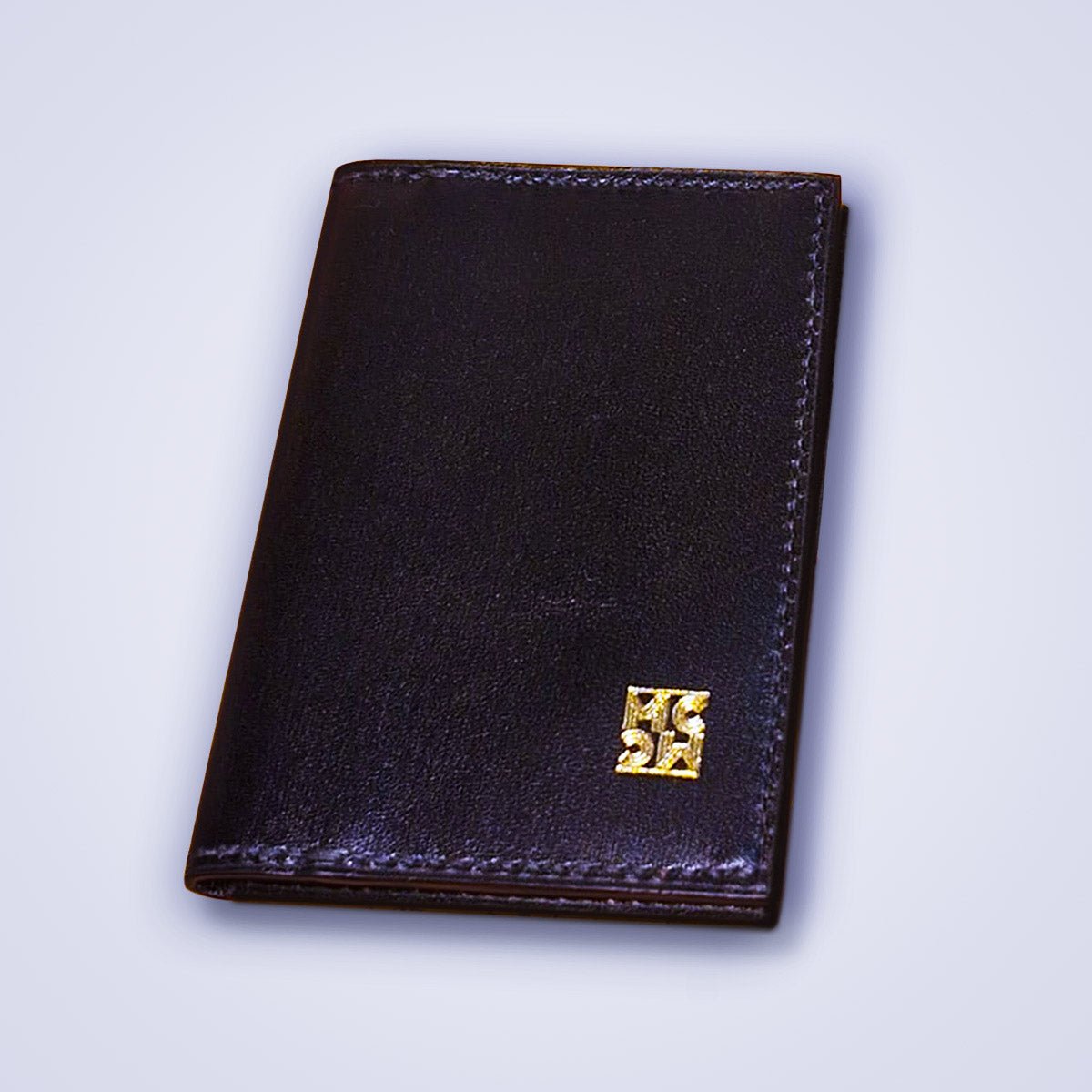 Porte - cartes MAIO noir en cuir texturé et brillant - MOUN CREATION Artisan maroquinier