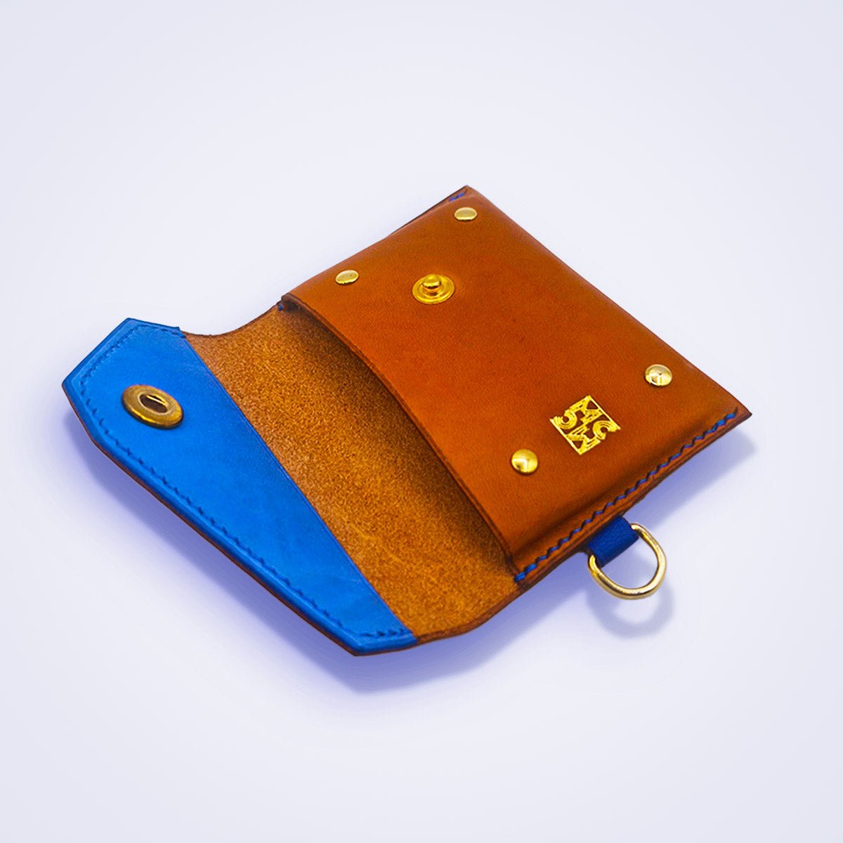 Porte - monnaie en cuir camel au tannage végétal - MOUN CREATION Artisan maroquinier